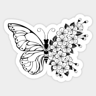 Flower Butterfly with Sakura Sticker